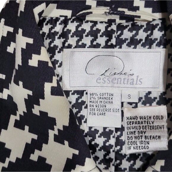 Diane's Essentials Houndstooth Button Front Trench Coat - S - Picture 7 of 9